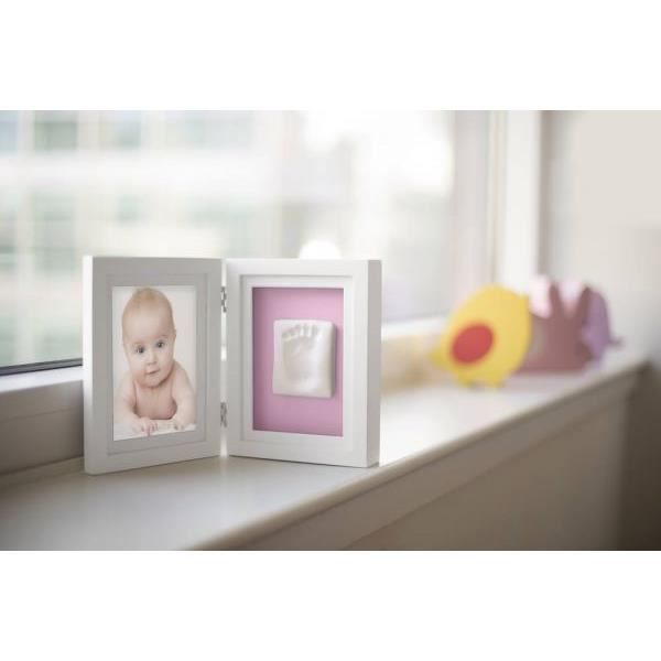 Cadre photo - Pearhead - Empreinte de Bébé - Bois blanc - Argile non toxique - 1 photo