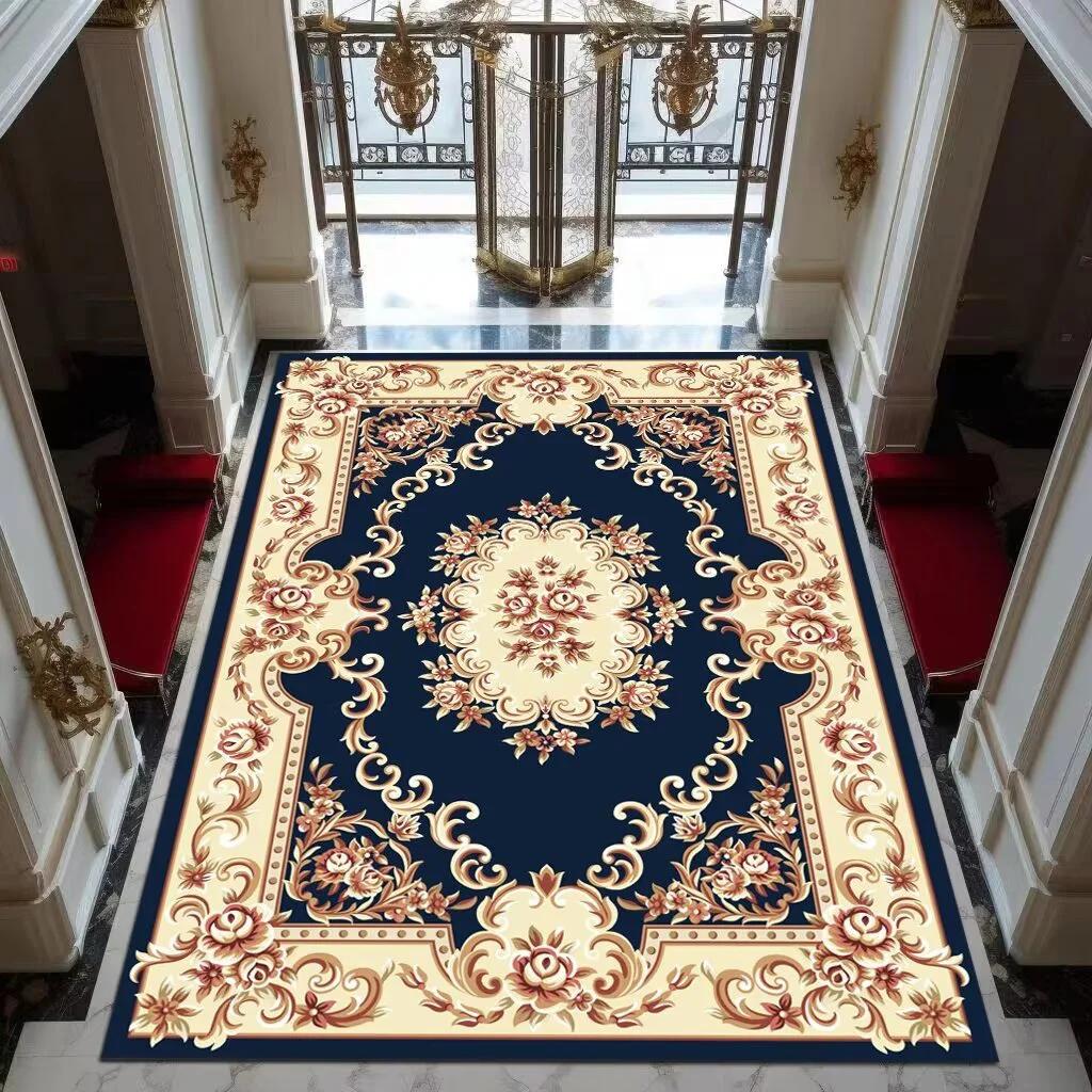 Red Gold High-end Luxury Carpet Living Room Large Area Rug Europe and America Home Decoration Bedroom Rug Washable Floor Mat