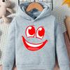 Kids Smiley Face Hoodie Emoji Graphic Print Pullover Sweatshirt Boys Girls Kawaii Cartoon Streetwear Casual Hooded Top Autumn