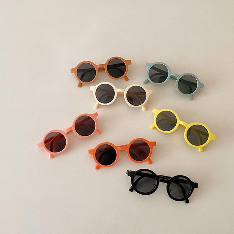 Upgraded Kids Toddler Sunglasses Foldable Pocket-size Kids Round Sunglasses Gift