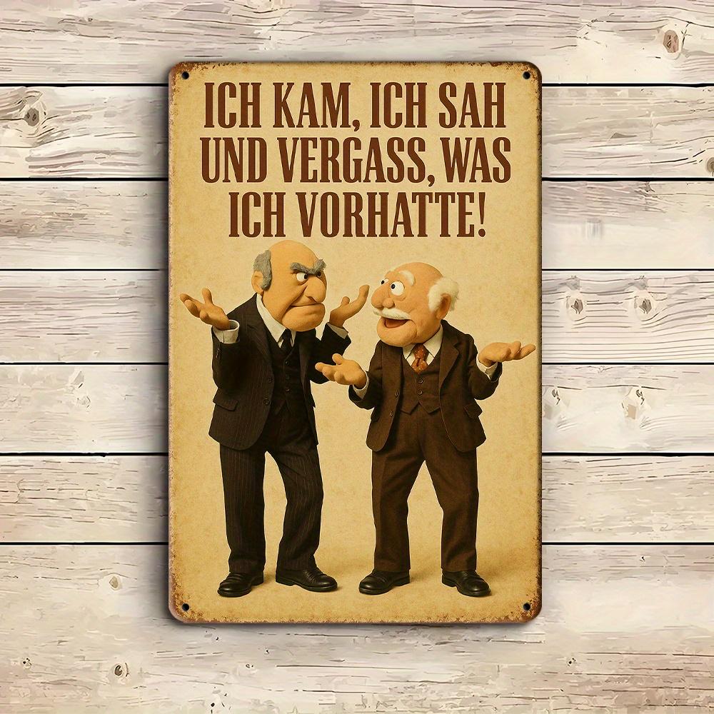 Vintage German Humor Sign - 20x30cm Iron Wall Art for Cafe & Home Decor