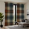Piece Set High Definition Digital Printed Curtainplaid Style Colorful Checkered Pattern Curtainhome Decoration Curtain Polyester