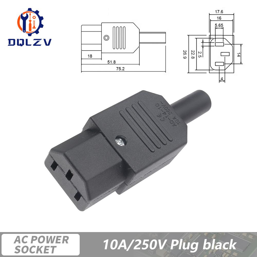 Inlet Plug Pin Connector 3 Pin IEC320 C14 Electrical Socket LED 250V Rocker Switch Brass 10A Fuse Computer Mount Accessories