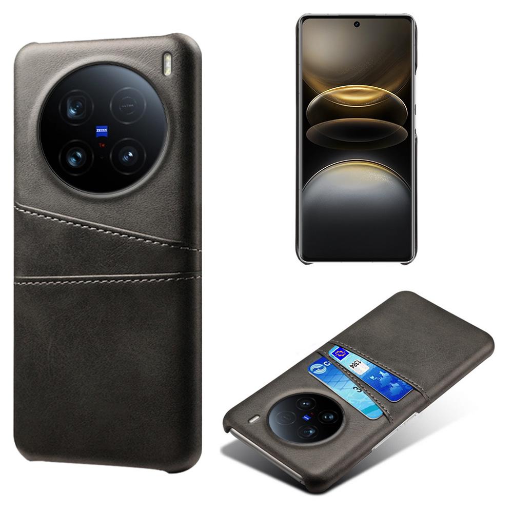 For Vivo X100 Ultra 5G Case Dual Card Slots PU Leather + Hard PC Phone Cover
