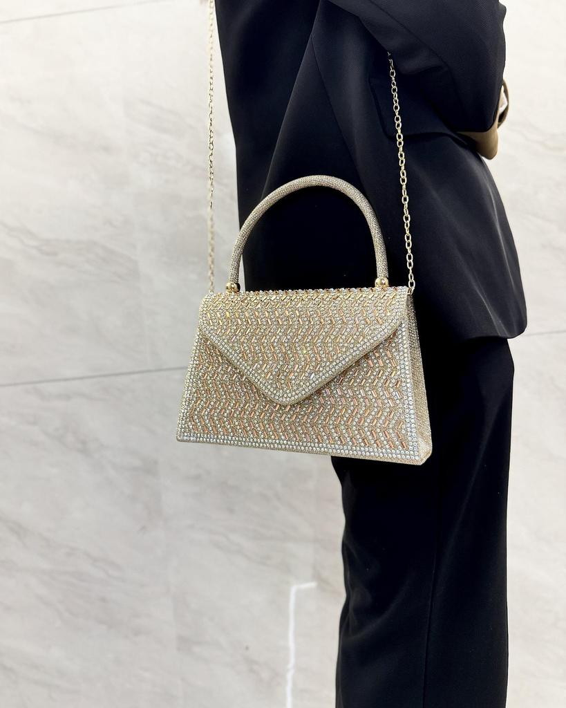 Elegante Strass-Diamant-Umhänge-Abendhandtasche für Hochzeiten und Bankette