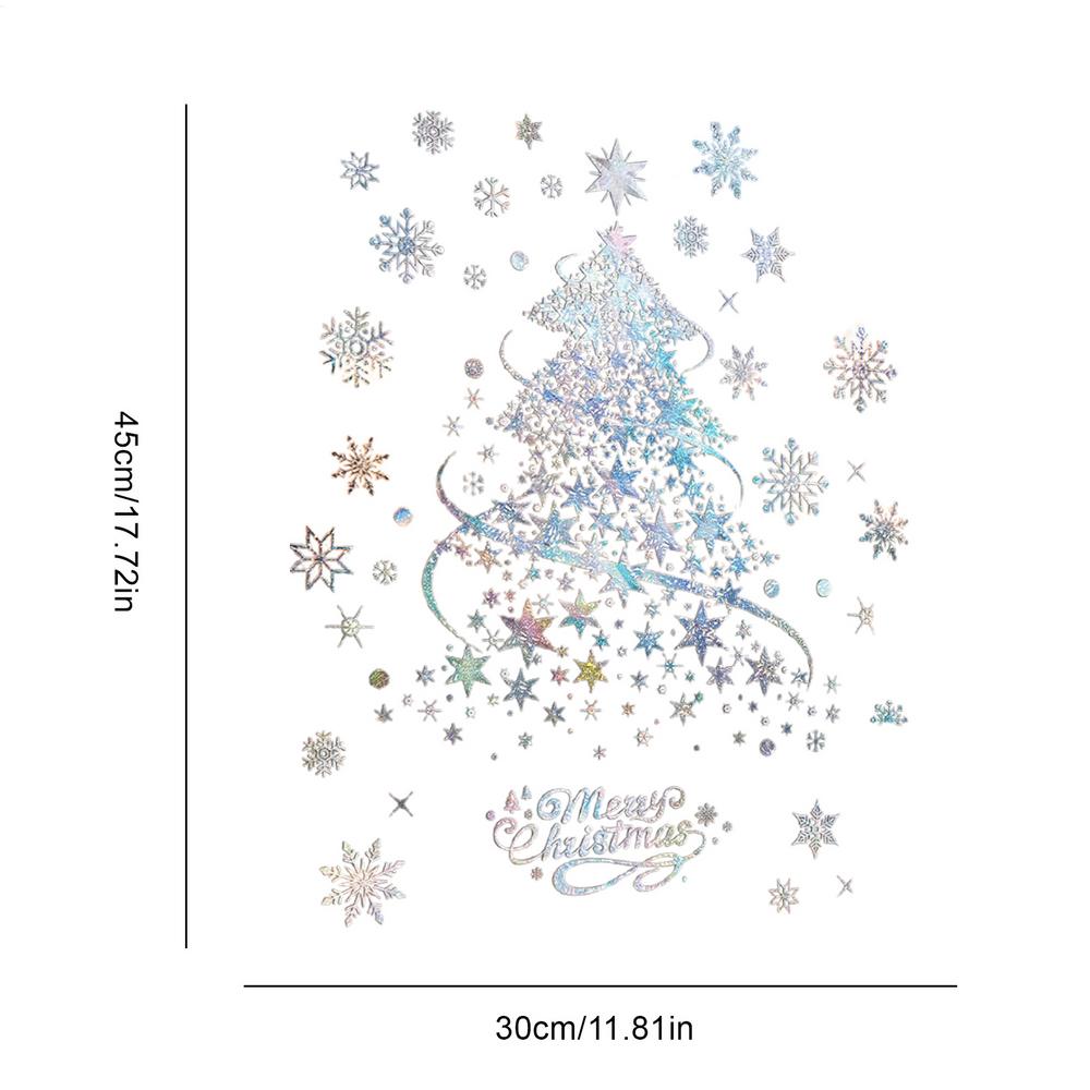 Christmas Tree Stickers 2 Sheets Decals Static Christmas Tree Window Sticker For Home Party Glass Door Wall