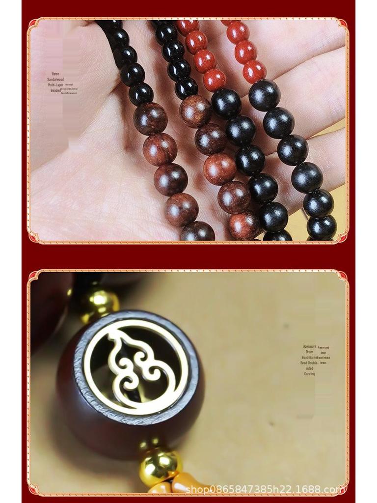 Sandelholz Kürbis Autoanhänger: High-End Amulett für Frieden und Sicherheit, Rückspiegel-Ornament.