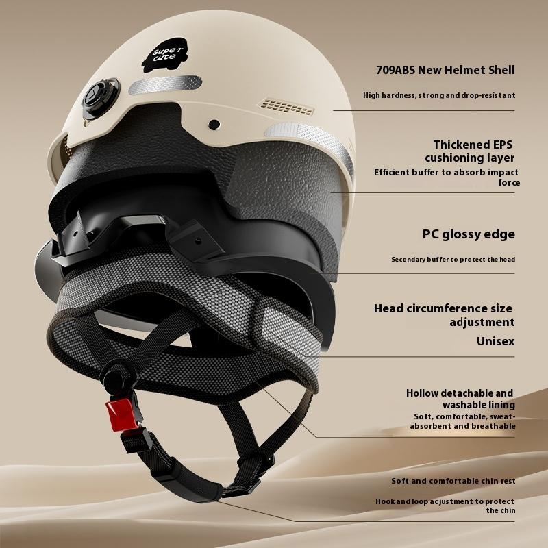 Electric Car Helmet Summer Unisex Battery Car Hard Hat Motorcycle Sun Protection Half Helmet