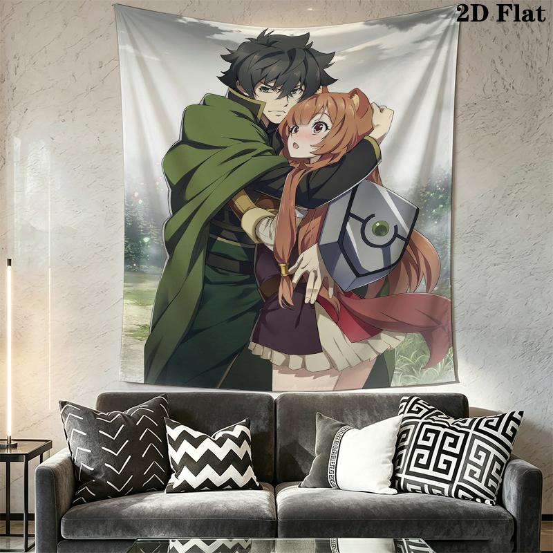The Rising of the Shield Hero Wall Tapestry Aesthetic Wall Hanging Printed Fabric Blanket Decorative Tapestries for Bedroom Living Room Home Decor