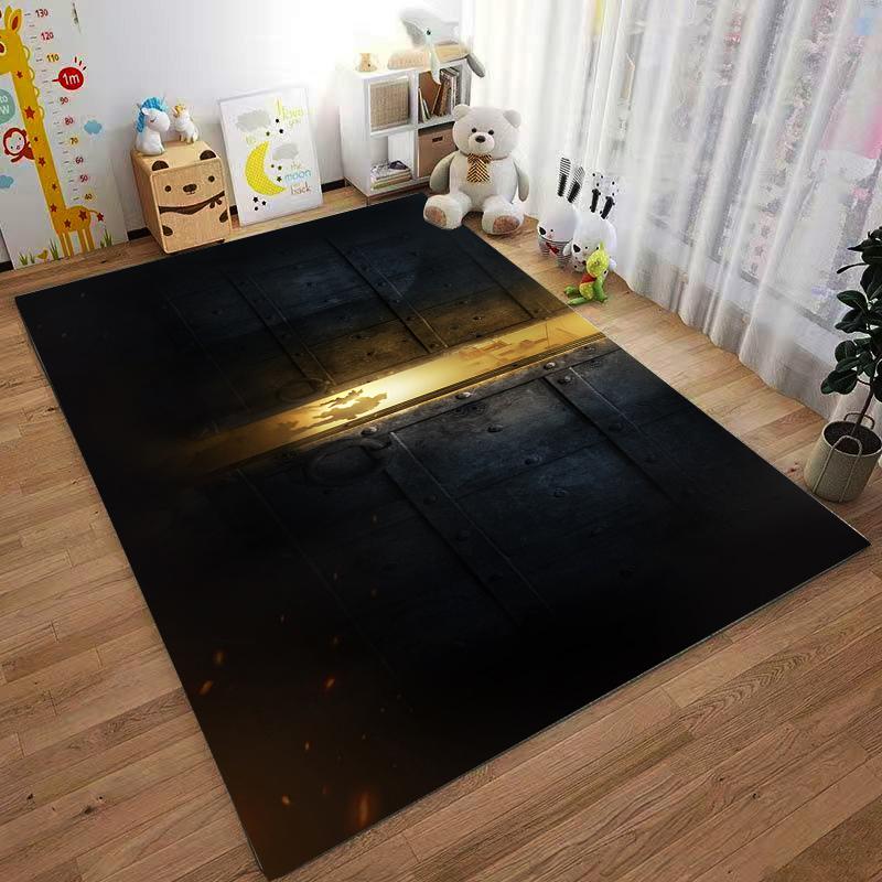 Mysterious Adventure Rug with Doorway Silhouettes Suitable for use as an anti-slip game mat for living room and bedroom sofas