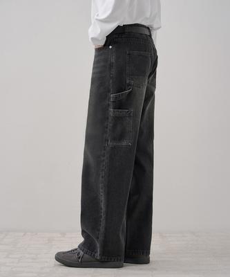 DRAW FIT Wide Carpenter Work Pants [Black]