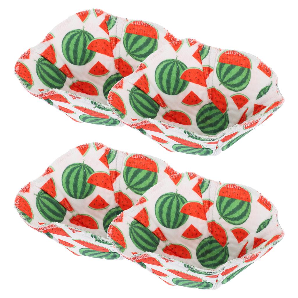 4pcs Microwave Bowl Cover Colorful Fruit Pattern Heat Resisting Anti-Slip Mat For Hot Bowls Kitchen Supplies Bowl Holder