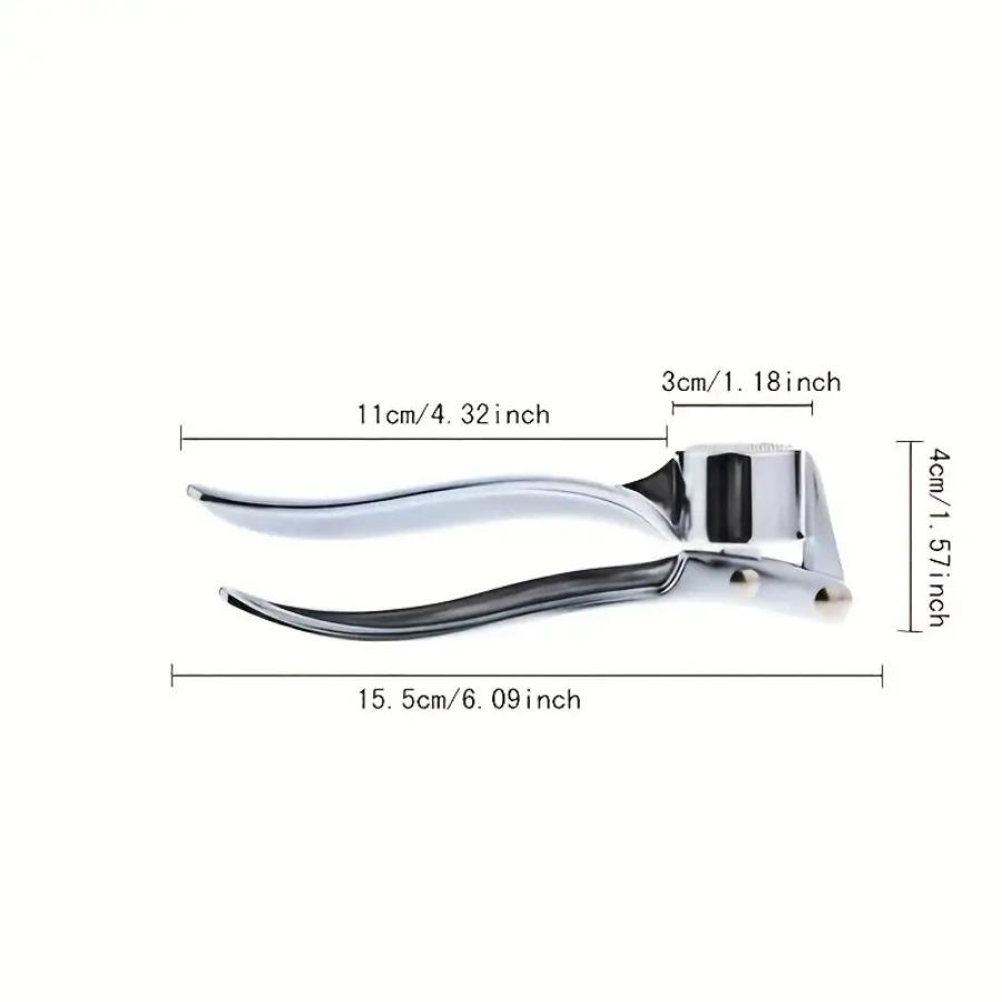 Heavy-Duty Stainless/Garlic Masher & Press, Heavy-Duty Zinc Alloy-like Garlic Crusher with Handle, Dishwasher, Manual Garlic Grinder, Restaurant & Use