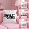 Design N-Nos Cushion Cover Plush Fabric Soft Double-Sided Printed Invisible Zipper Sofa Pillow Case Home Decor