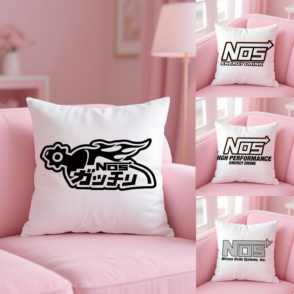 Design N-Nos Cushion Cover Plush Fabric Soft Double-Sided Printed Invisible Zipper Sofa Pillow Case Home Decor