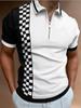 Stylish polka dot short-sleeve polo shirt with half-zip, casual and versatile.