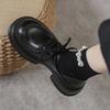 British Soft-soled Small Leather Shoes Autumn New Platform-soled Shoelaces Muffin Retro Loafer Single Shoes