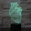 Home Decor Heart Acrylic 3d Illusion Led Table Lamp with Touch Switch Base for Kids Gift Medical Gift 3d Led Night Light
