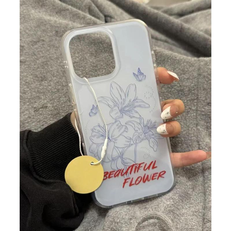 

Single Layer Simple Lily for IPhone17promax Mobile Phone Case for Apple 16 New 15pro Cute For Apple 6