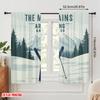 2pcs 2D Flat Printing Window Treatment Curtains Mountain Skiing Snow Adventure Polyester Without Electricity 0 Perfect for
