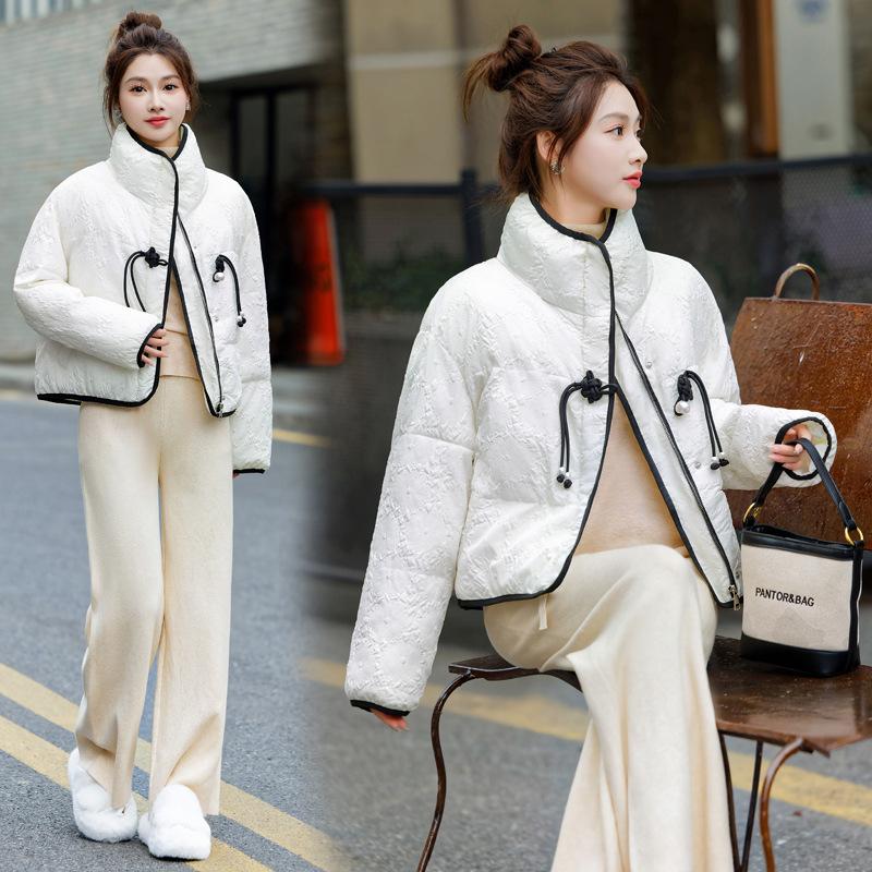 Stehkragen Mittleren Alters Damen Locker Kleine Baumwollgepolsterte Kleidung Kurz Dick Koreanische Version der Neuen Brot Baumwollgepolsterten Jacke Mantel im Winter.