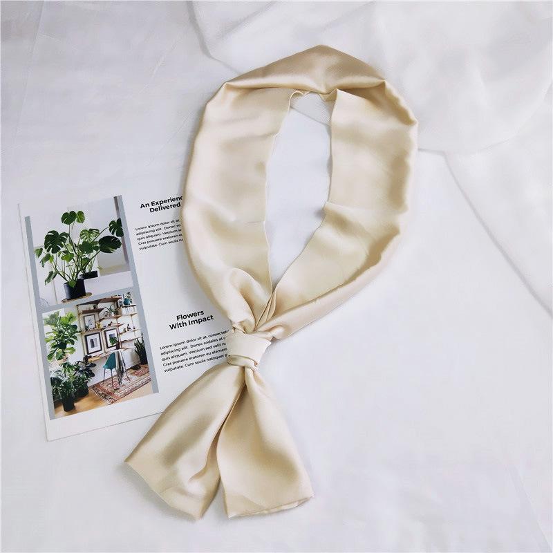 

Новый однотонный шарф для женщин на весну и осень, универсальный ремешок на запястье, повязка на голову, модное украшение, защита шеи для студентов, небольшой шарф 15*145cm