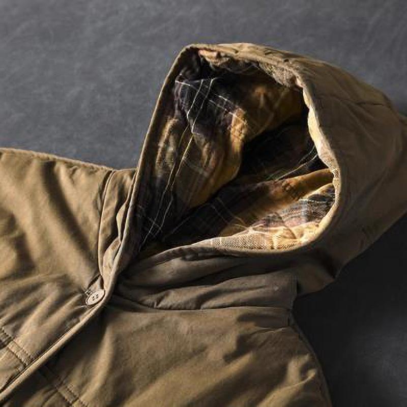 Parkas à capuche vintage pour femmes, manteaux à boutons, hiver, manches longues, poches, chaud, Arkas