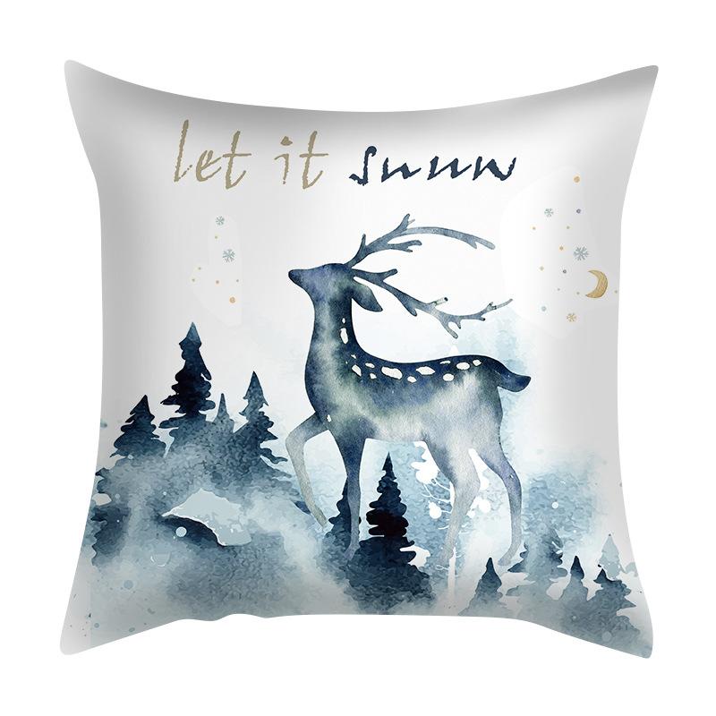 

Рождественские наволочки из синего лося популярны среди подушек для гостиной и спальни. 40x40cm