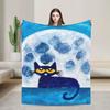 Pete The Cat Fuzzy Blankets Creative Throw Blanket For Home 125*100Cm Plush Thin Quilt