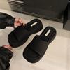 Hausschuhe Damen Xia Xiaozhong Plateau Pasteten-Schuhe Erhöhte Keilschuhe Ausgeh-Plateau-Hausschuhe