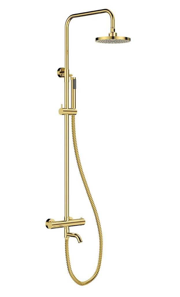 VEO I Set, Graphite Surface-mounted Shower with Besco Thermostat