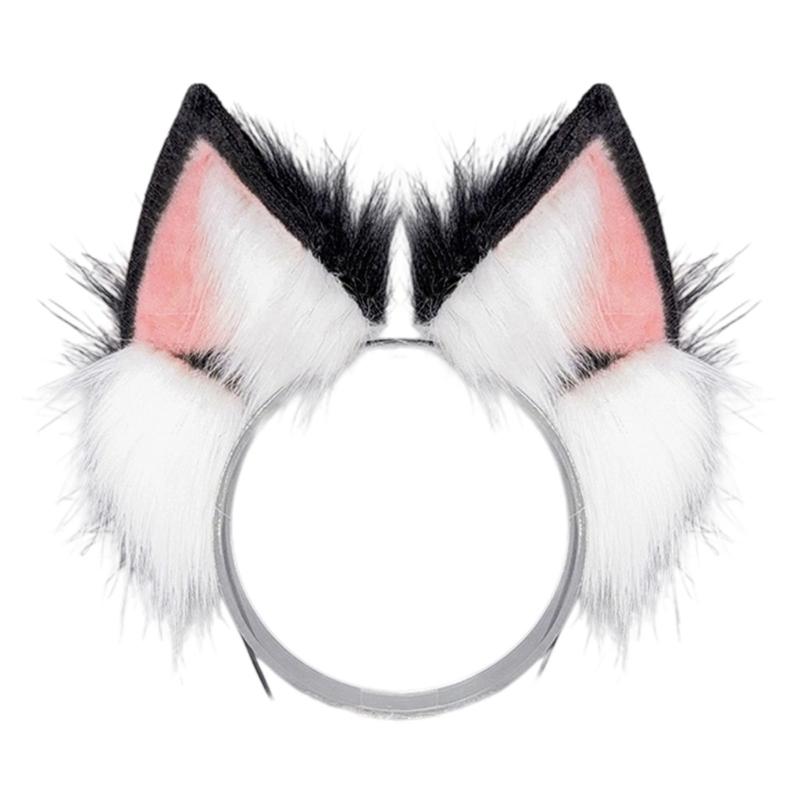 Halloween Foxes Ear Headpiece With Plush Tail Accessory Soft Furry Plush Costume Accessory For Family Parties