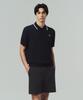 SERGIO TACCHINI M Small Cable Short Sleeve Polo (Black)