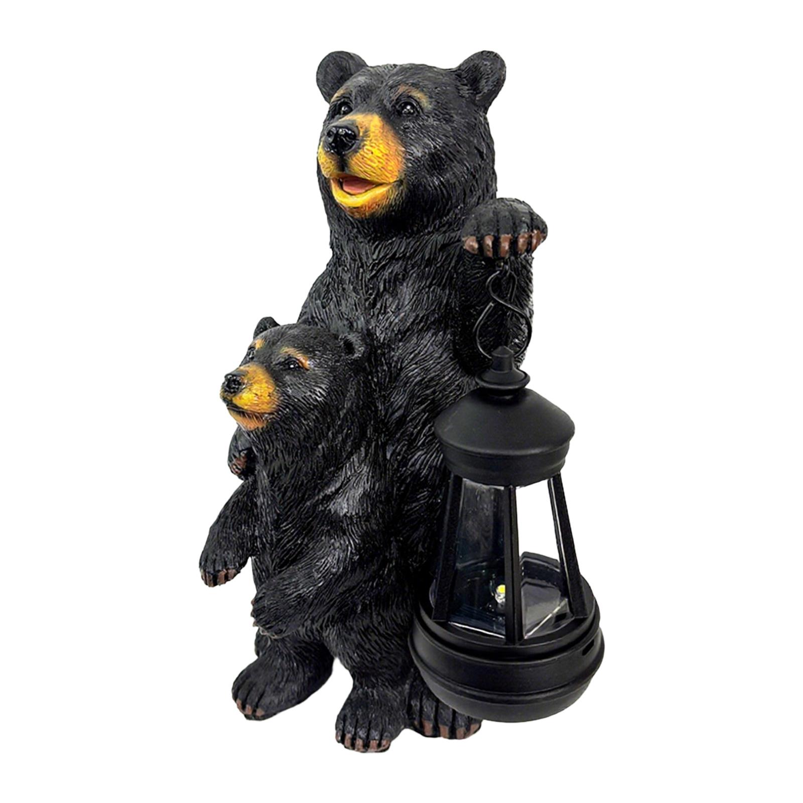 

Animal Ornaments, Gardens, Courtyards, Outdoor Solar Resin Craft Decorations, Black Bear Sculptures, Garden Ornaments One Size чёрный