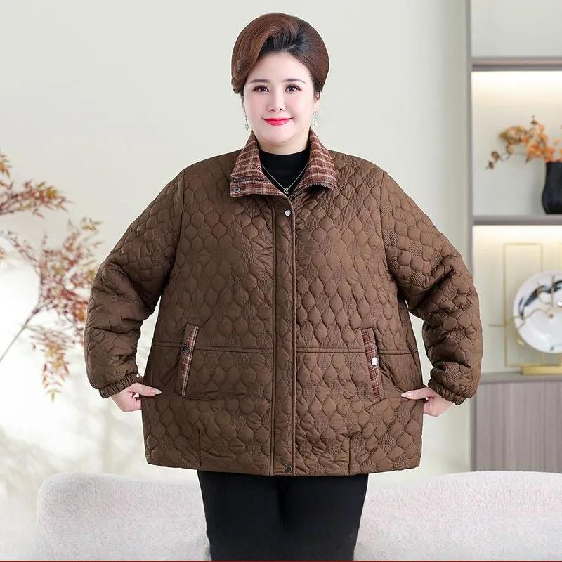 Мамин Плюс Толстый Плюс Размер Куртка с Подкладкой, Толстая Жена Плюс Бархатная Куртка, Зимняя Толстая Куртка с Подкладкой 6XL кофейный
