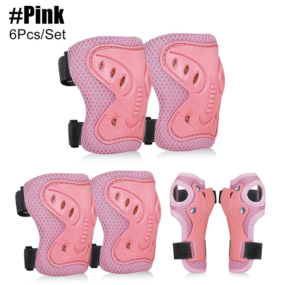 1/6 In 1 Knee Elbow Pads Set With Wrist Guard For Skateboard Ski Cycling BMX Biking Running Sports Protection