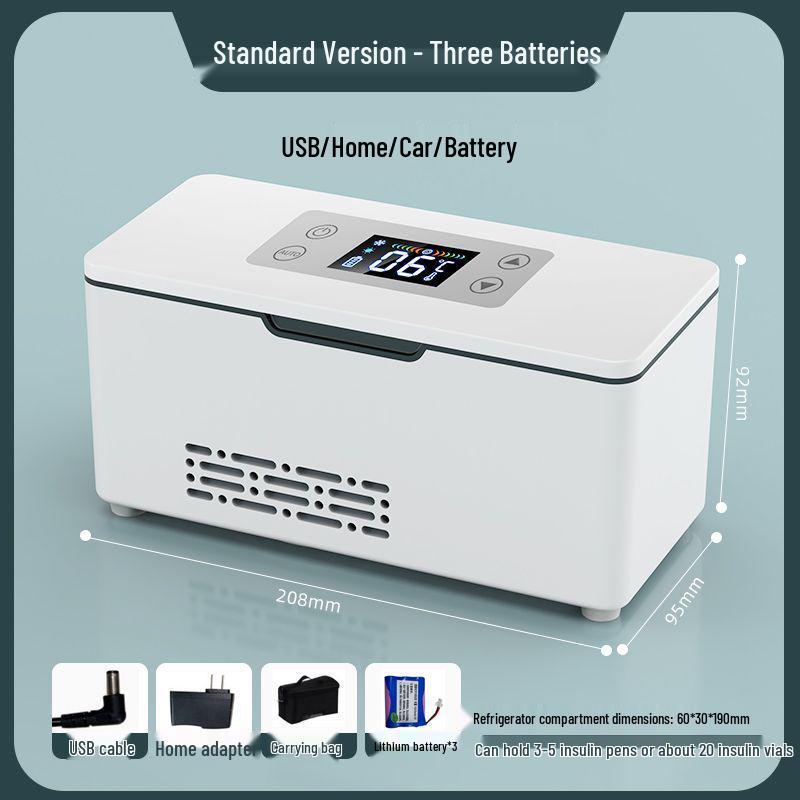 Портативный мини-холодильник для инсулина с автомобильной зарядкой для лекарств