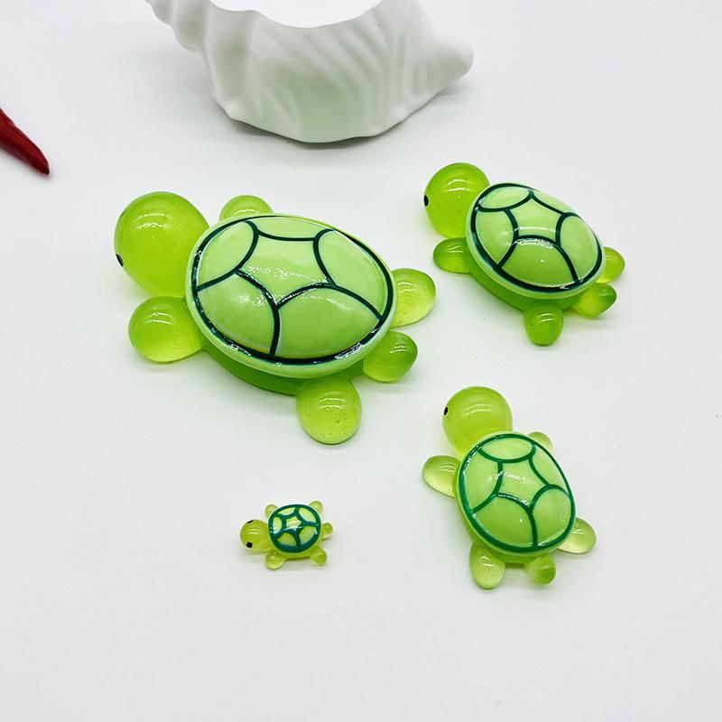 Mini Turtles Luminous Ornament Crafts Miniature Figures Tiny Turtles Micro Landscape Home Decoration Accessories Gifts