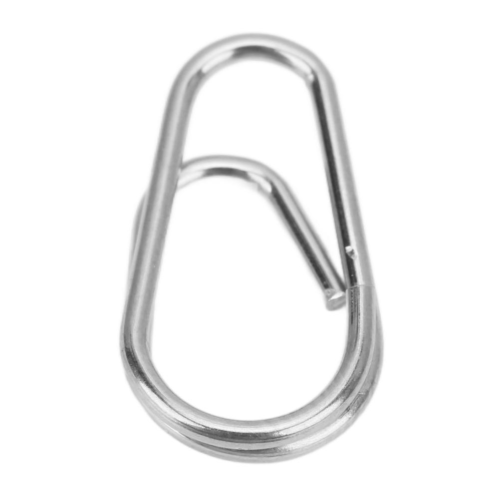100PCS Stainless Steel Fishing Snaps Rings Lightweight Fishing Split Rings Saltwater Fishing