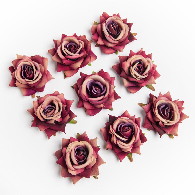 10 Pieces High Quality Flannel Roses Head Wedding Scrapbooking Home Decoration Bridal Accessories Clearance Artificial Flowers