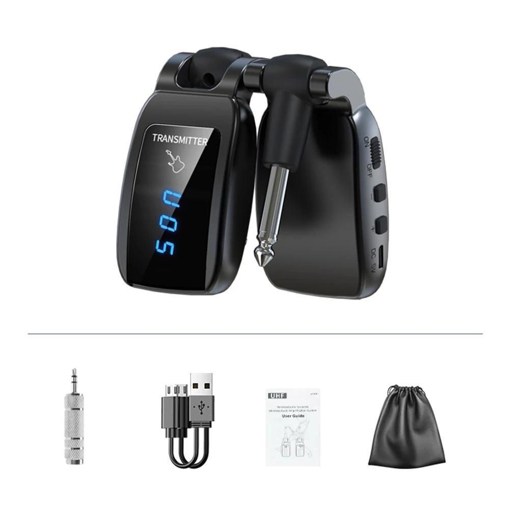 Wireless Guitar System Built-In Rechargeable 4 Channels Guitar Transmitter Receiver For Electric Guitar Bass Parts Guitar Pickup