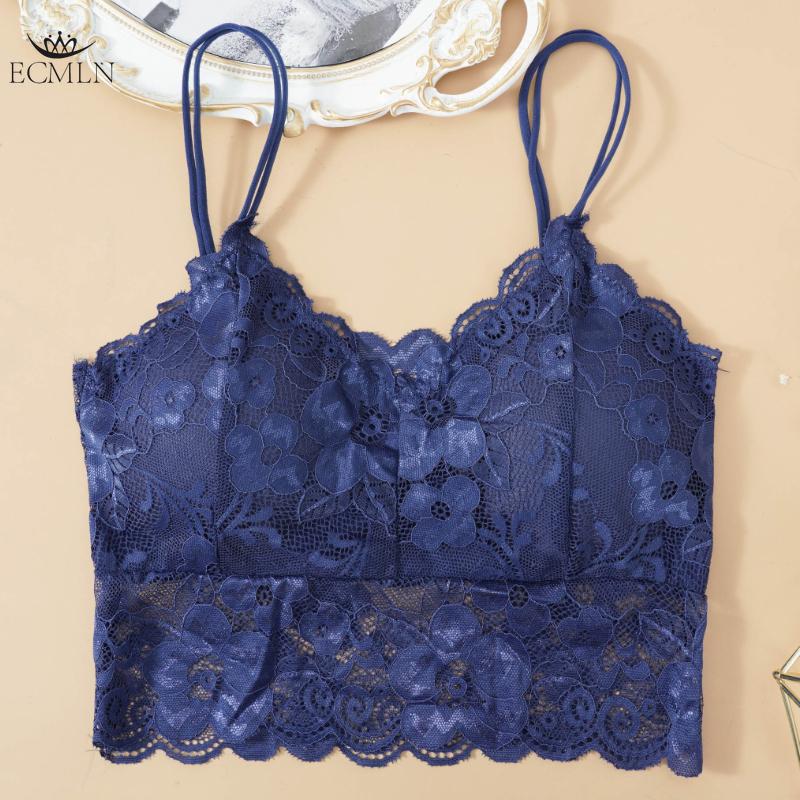 Sexy Lace Sleeveless Vest Bra Crochet Halter Lace Tank Tops Strappy Bralette Bra Cami Crop Top for Women