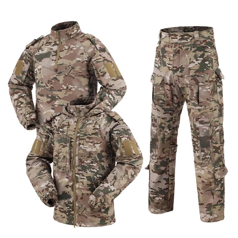 Mens Camo 3‑Piece Tactical Suit Fleece