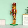 35Cm Nutcracker Soldier Wooden Ornaments Cute Gingerbread Man Christmas Decoration Hand-Painted Desktop Figurine For Home Decor