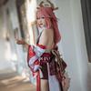   Yae Miko Cosplay Costume Guuji Yae Fancy Outfits Guuji Full Set Guuji Yae Dress Headwear Game Suit