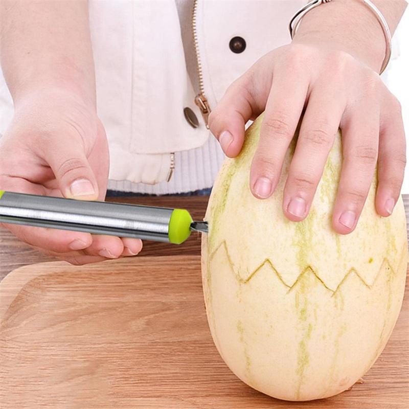 4Pcs Stainless Steel Fruit Ball Digging Carving Knife Set Fruit Platter Digging Spoon Practical Kitchen Carving Separator Tool