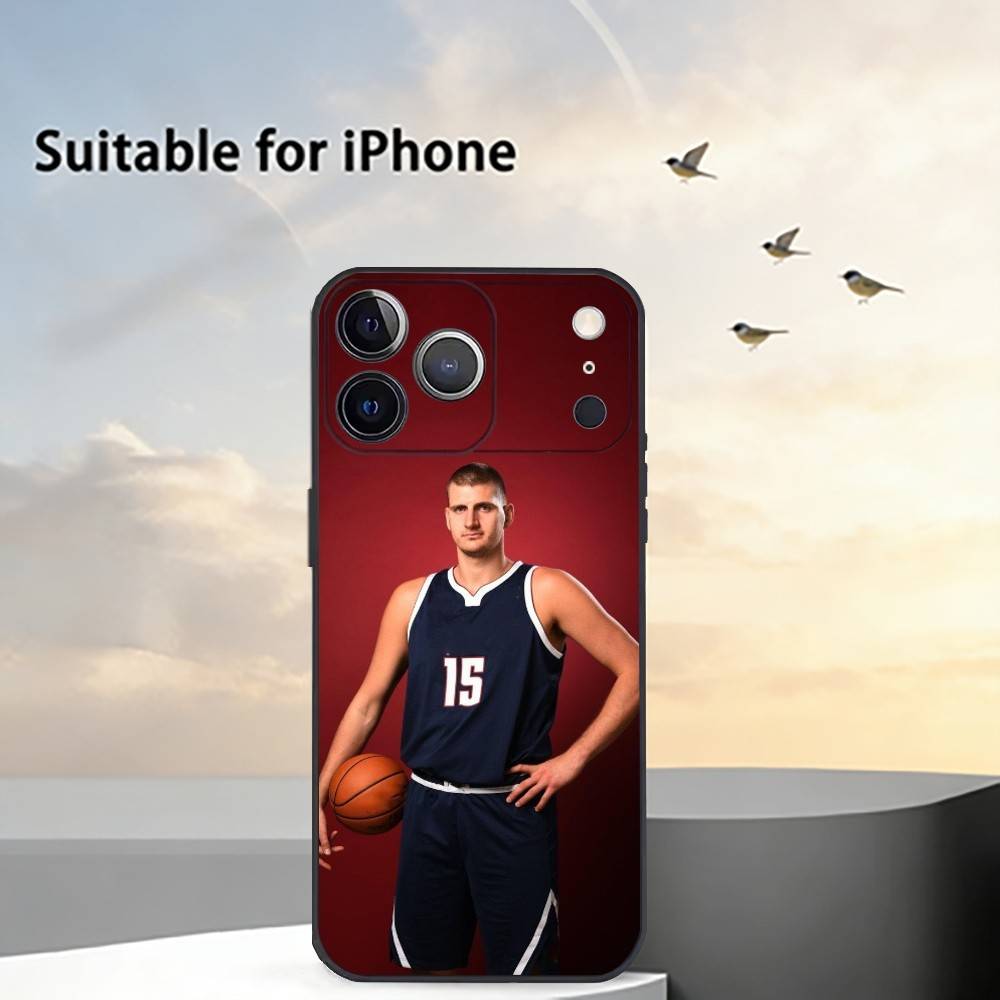 Basketball Sport N-Nikola Jokic Phone Case For iPhone 17,16,15,14,13,12,11 Plus,Pro Max,XS,Soft Silicone Black Cover