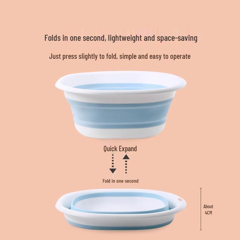 Collapsible Silicone Multi-Purpose Basin for Washing Vegetables or Soaking Feet