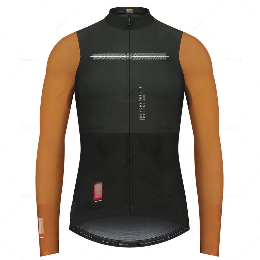 Neues Frühling Herbst Herren Fahrradtrikot Langarm MTB Sport Reitshirt Schnelltrocknend Radsportbekleidung Jacke Maillot Ciclismo