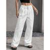 Women's Trousers Japanese and Korean Casual High Waist Color Matching Simple Drape Striped Straight Trousers Wide Legs